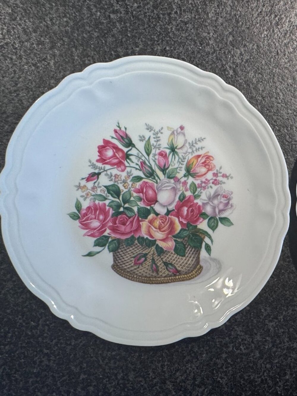 Rochard Limoges France Vintage Salad Plates, Set of 2,Hand-Painted Flower Design - Picture 2 of 7